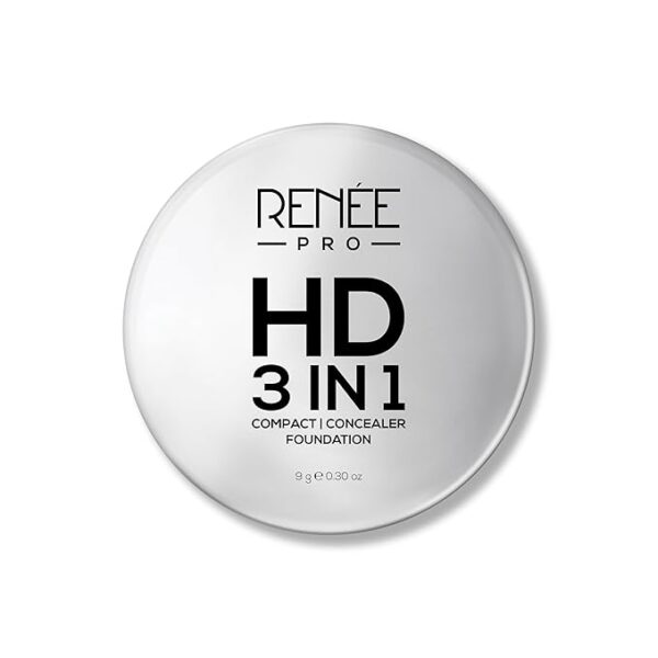 RENEE Pro HD 3-IN-1 Compact - Soie, Compact Powder, Concealer & Foundation, SPF 20, Matte Finish, High Coverage, Ultralight & Silky Smooth Finish For All Skin With Vitamin E, C & Aloe Vera (Beige) - Image 2