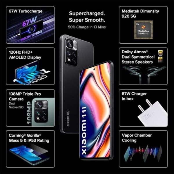 (Refurbished) Xiaomi 11i 5G (Stealth Black, 8GB RAM, 128GB Storage) - Image 4