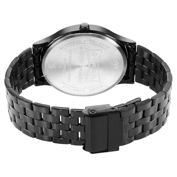 Sonata Quartz Analog with Date Black Dial Watch for Men-NS77105NM01/NT77105NM01 - Image 4