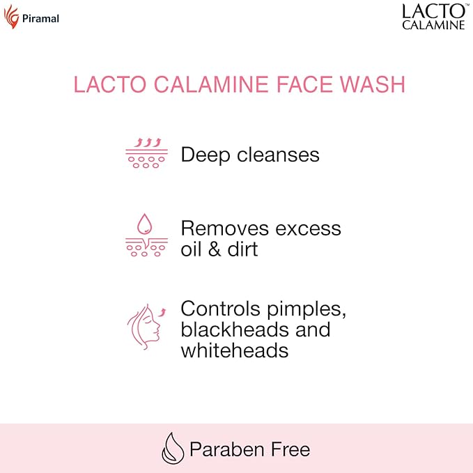 Lacto Calamine Face Wash For Oily Skin |100ml each- Pack of 3 | Kaolin Clay, Niacinamide & Vitamin E | Facewash Reduces Excess Oil, Controls Pimples, Blackheads & Whiteheads |Face wash For Women & Men - Image 4