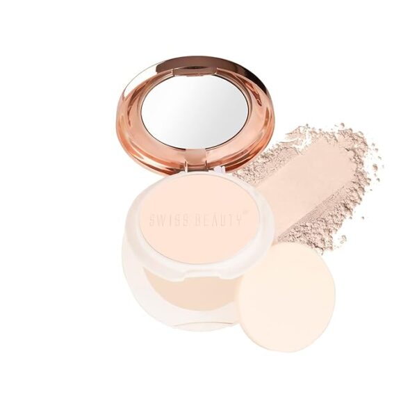 Swiss Beauty Oil Control Compact Powder | Lightweight Compact Powder For Matte Flawless Finish | Face Makeup, Shade 01 Pearl-Ivory, 20 Gm |