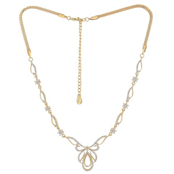 Estele Jewellery Sets for Women Gold Plated Bridal Necklace Jewellery Set with Earrings - Image 5