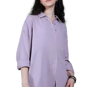 HIGH STAR Women's Solid Regular Fit Shirt