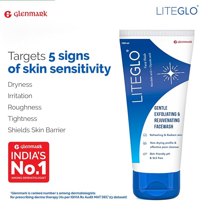 Lite Glo Face Wash for Combination Skin - Contains Vitamin C, Glycolic Acid and Mandelic Acid, Helps with Optimal Exfoliation, Prevents Dryness of Skin, Gives Gentle Cleanse - Image 3