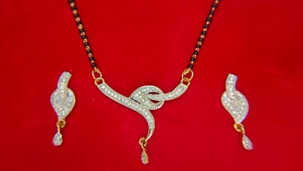 Madiwale Jewellers American Dimound Mangal Sutra Wedding Ceramony Traditional Mangalsutra For Womens & Newly Weeds Ethnic And Regular Wear - Image 2