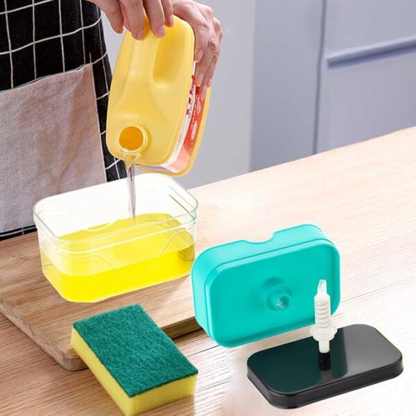 GOLWYN Plastic Soap Dispenser For Kitchen Accessories Items Dish Utensils (450 Milliliters), Multicolour - Image 2