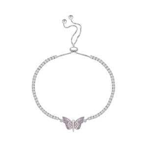 Ornate Jewels 925 Silver American Diamond Adjustable Bracelet for Women | Gifts for Womens and Girls| With Certificate of Authenticity and 925 Stamp | Life-time Warranty*