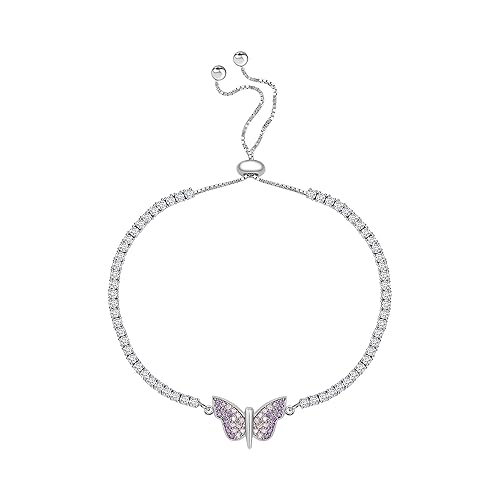 Ornate Jewels 925 Silver American Diamond Adjustable Bracelet for Women | Gifts for Womens and Girls| With Certificate of Authenticity and 925 Stamp | Life-time Warranty*