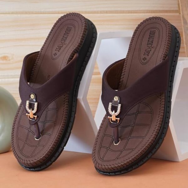 HEALTH FIT Diabetic & Orthopedic with Super Extra Soft Ortho Care Anti-Skid Doubleu Flip-Flops for women Slippers/Doctor Chappal & Footwear HF329 - Image 3