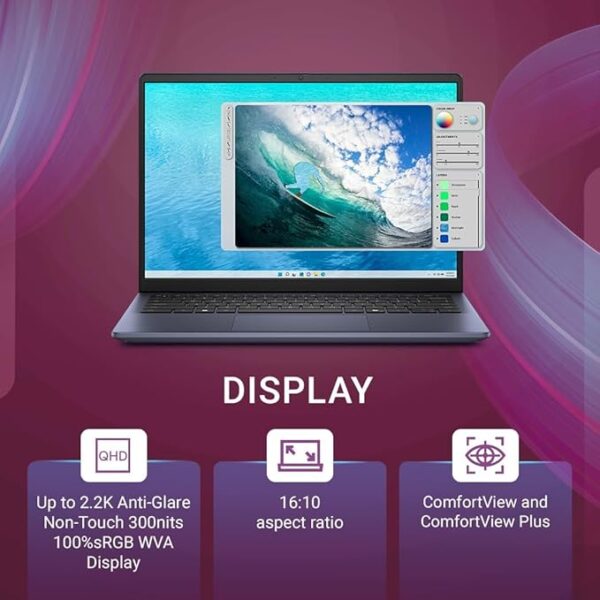 Dell Inspiron 5440 Laptop, i5-1334U Processor, 16GB DDR5 + 1TB SSD, 14" FHD+AG NonTouch 250nits WVA Display w/Comfortview Support, Backlit KB + FPR, Win11 + MSO'21 + 15 Month McAfee, Ice Blue, 1.54kg - Image 2