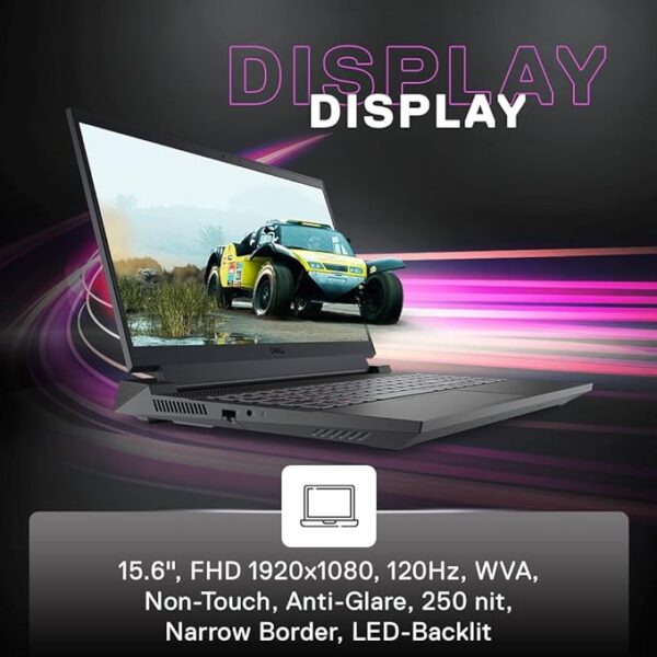 Dell G15-5530 Gaming Laptop, Intel Core i5-13450HX Processor, 16GB DDR5, 512GB,NVIDIA RTX 3050,6GB GDDR6, 15.6" (39.62cm) FHD 120Hz 250 nits, Backlit KB Orange,Windows 11 + MSO'21,Dark Shadow, 2.65kg - Image 2
