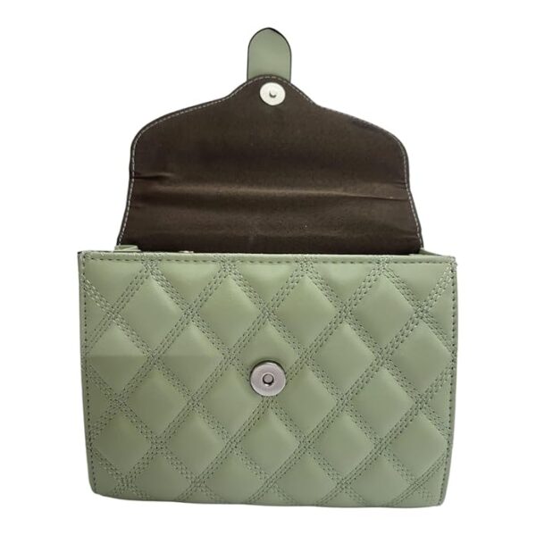 Trendz Firenze Women's PU Leather Sling Bag/Crossbody Handbag - 2 Compartments, Long Adjustable Strap, Premium Finish, Designer Quilted Textured Pattern Bag with Handle - Image 6