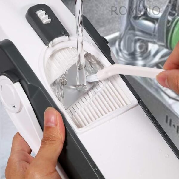 ROMINO Mandoline Slicer Cutter Chopper and Grater for Vegetables, Multifunctional Salad Cutter for Kitchen, Hand Press Push Chopper with 30 Different Cuts, Hand Safe - Stainless Steel Blade (A1) - Image 4