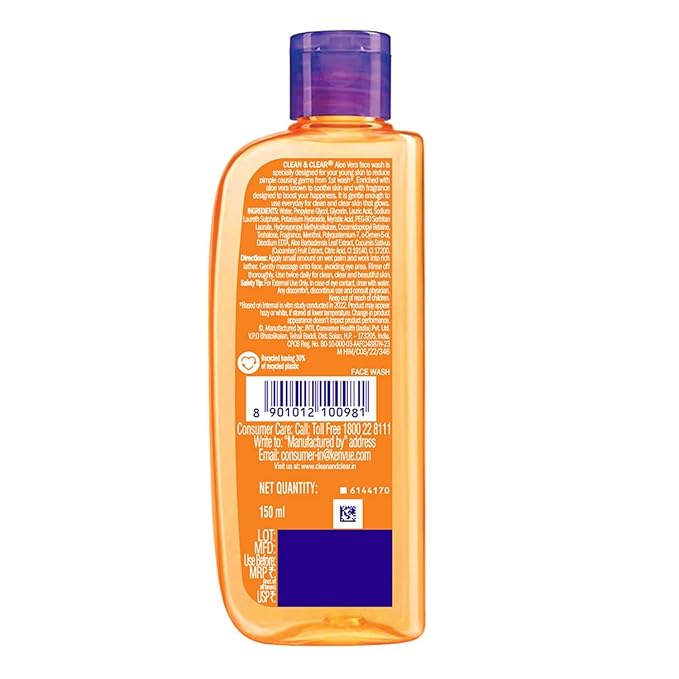 Clean & Clear Aloe Vera Face Wash 150ml - Image 5