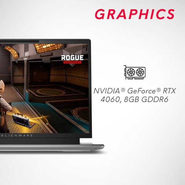 Dell Alienware x14 R2 Gaming Laptop, Intel Core i7-13620H/32GB/1TB SSD/NVIDIA RTX 4060 8GB GDDR6/14'' (35.56Cms) QHD+ 165Hz, 3ms, 300nits/Win 11+MSO'21+McAfee 15 Month/Lunar Silver/2.08Kgs - Image 4