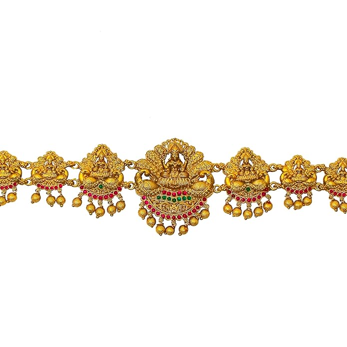 Nagneshi Art Gold-Plated Lakshmi Vaddanam Waist Belt for Women | Traditional Bridal Temple Kamarband Jewelry 16000