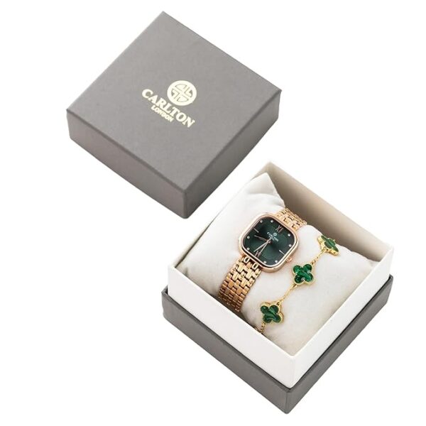 Carlton London Premium Stainless Steel Analogue Watch Gift Set for Women | Watch + Bracelet | Luxury Gifting for Her | Gift for Birthday Anniversary | Water Resistant - Image 6