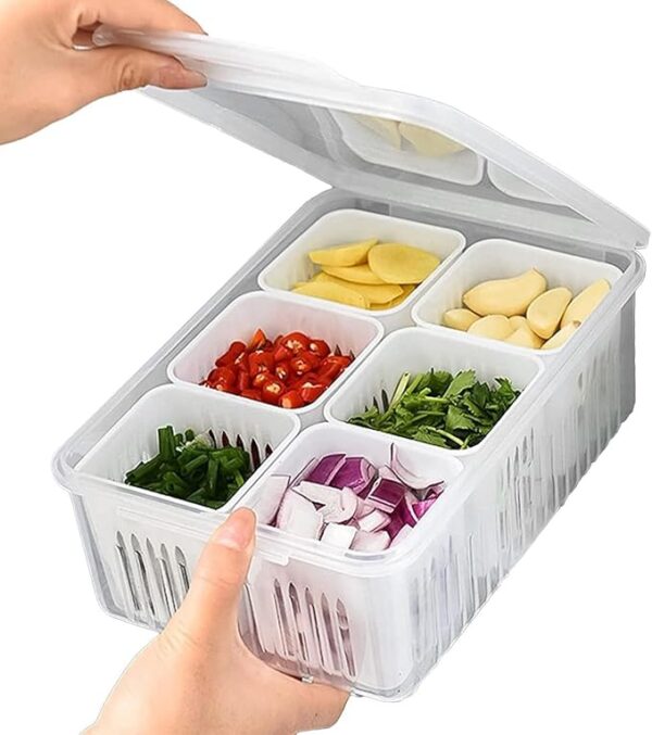 pack of 1 fridge storage boxes, fridge organiser box storage containers for vegetable airtight refrigerator container organizer, kitchen accessories items for food products