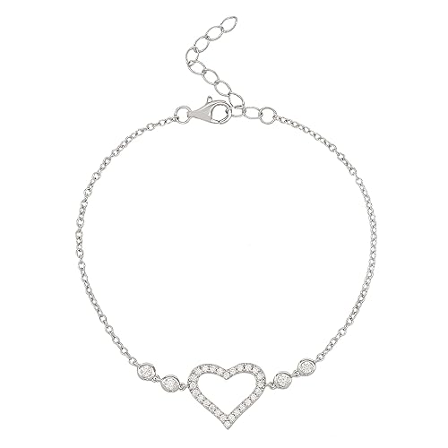 Ornate Jewels 925 Silver American Diamond Dual Love Heart Adjustable Bracelet for Women | Gift for Womens and Girls| With Certificate of Authenticity and 925 Stamp | Life-time Warranty* - Image 7