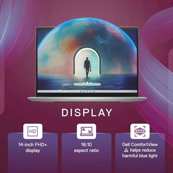 Dell Inspiron 5430 13th Gen Laptop, Intel i5-1335U/8GB LPDDR5/512GB SSD/ 14.0" (35.56Cms) FHD+ Comfortview/Backlit KB/Win 11 + MSO'21/Mcafee 15 Months/Platinum Silver/Thunderbolt 4.0 Port/1.59KGs - Image 3