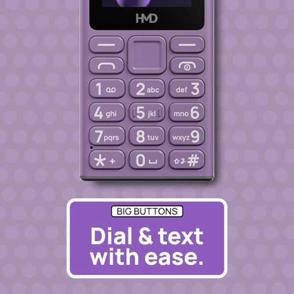 HMD 105 Keypad Phone with Built-in UPI App, Phone Talker, Long-Lasting Battery, Wireless FM Radio | Purple - Image 4