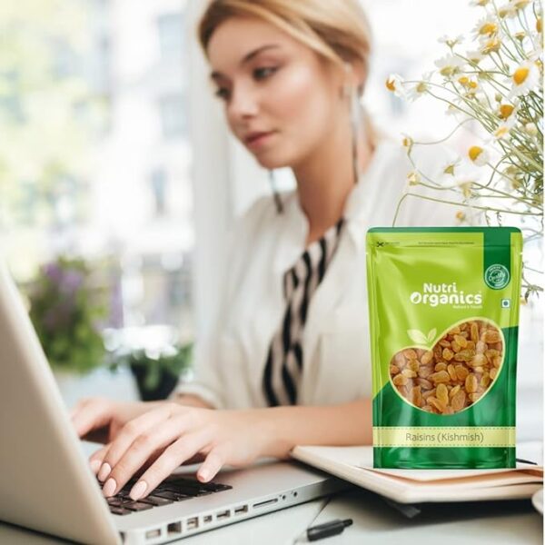 NutriOrganics Dry Fruits Premium Seedless Kishmish |Green Raisins Kismis |1kg pack - Image 5