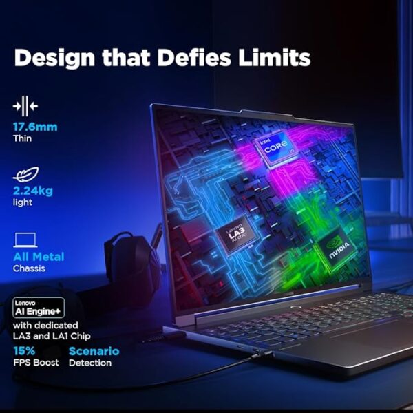Lenovo Legion 7 Intel Core i7-14700HX 16" (40.64cm) 3.2K IPS 430Nits 165Hz Gaming Laptop (32GB/1TB SSD/Win 11/Office 2021/NVIDIA RTX 4070 8GB/100% DCI-P3/3m Game Pass/Eclipse Black/2.24Kg), 83FD0010IN - Image 4