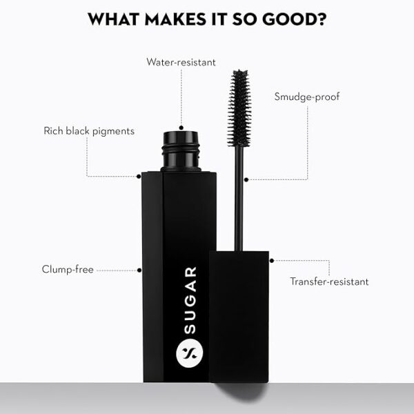 SUGAR Cosmetics Blacklash Volumizing Mascara - 01 Black Up - Image 3