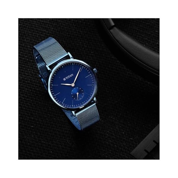 Titan Women Metal Analog Blue Dial Watch-95142Qm01/Np95142Qm01, Band Color-Blue - Image 6