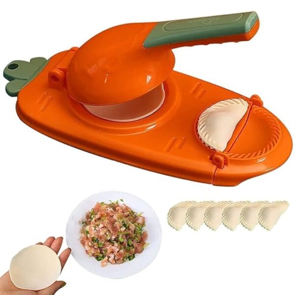 Vmoni 2-in-1 Dumpling Maker, Momo Maker, Gujiya Maker Machine, Momo Maker Machine, Kajjikayalu Karanji Maker, Samosa Maker, Skin Press Mould for Ghughra with Dumpling Puri Maker (Multi)