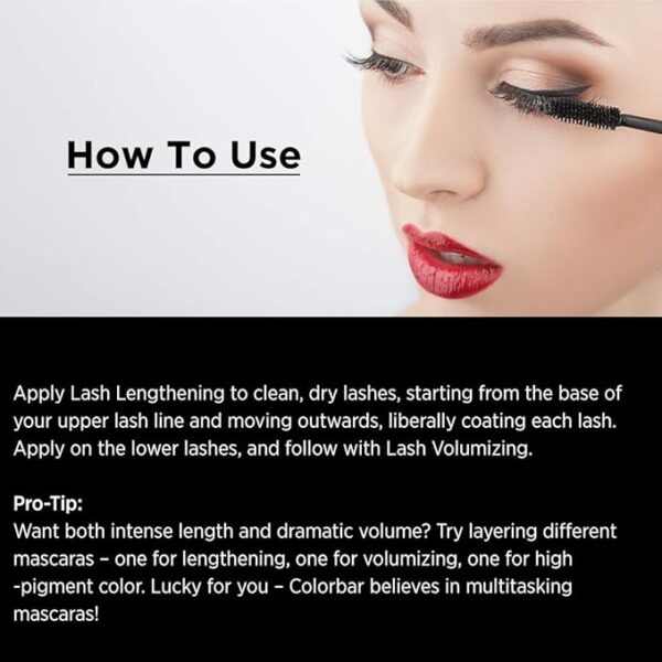 Colorbar Duo Mascara, Carbon Black, 4ml | Lengthening | Volumizing | Smudge-proof and waterproof - Image 3
