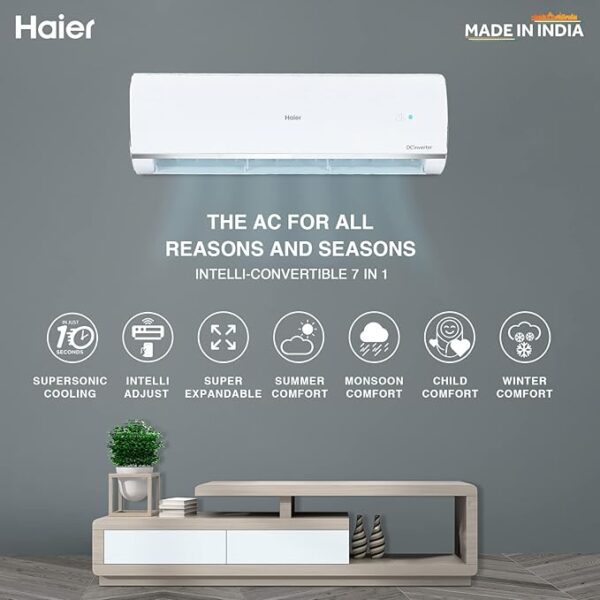 HAIER 3 Star 2 Ton Frost Self Clean Inverter Split Air Conditioner (HAIER AC HS24HD-AOW3BN-INV, IU) - Image 5