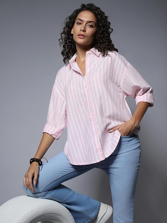 HIGH STAR Women's HSWSHW23508_S2 Boxy Fit Shirts - Image 2