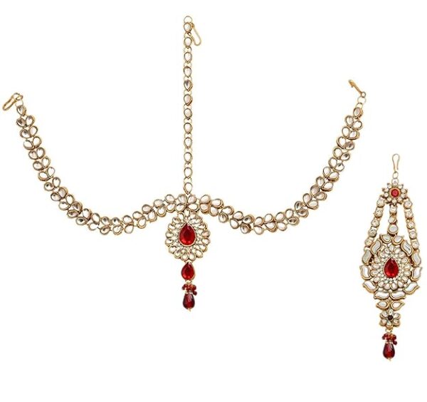 Lucky Jewellery Designer Gold Plated Dulhan Bridal Combo Set for Girls & Women - Image 3