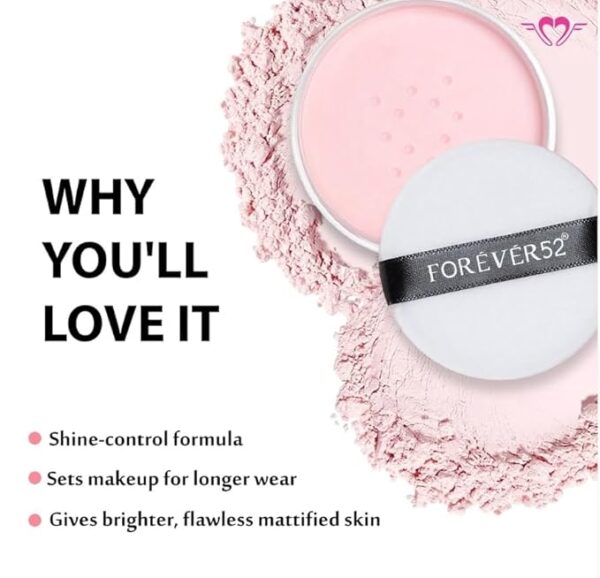 Forever52 Daily Life Deep Bake Translucent Matte Loose Powder For All Skin Type | Lightweight Makeup Setting Powder For Skin Type (Cherry Blossom, 7.5 G),Beige - Image 5