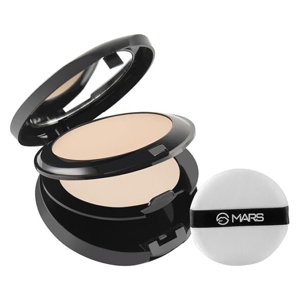 MARS Wonder 2 In 1 Compact With Mirror And Powder Puff | Oil And Sweat Control | Long Lasting Compact Powder For All Skin | Natural Finish (16.0Gm) (Shade-02)