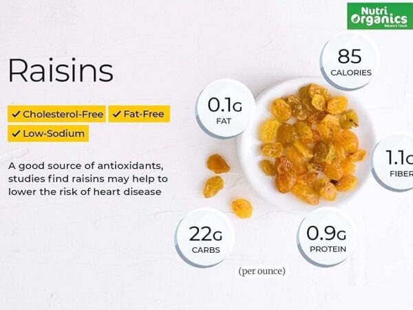 NutriOrganics Dry Fruits Premium Seedless Kishmish |Green Raisins Kismis |1kg pack - Image 3