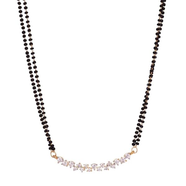 SARAF RS JEWELLERY Mangalsutra For Women With Earring - AD Studded Mangal sutra - 18 cms - Image 5