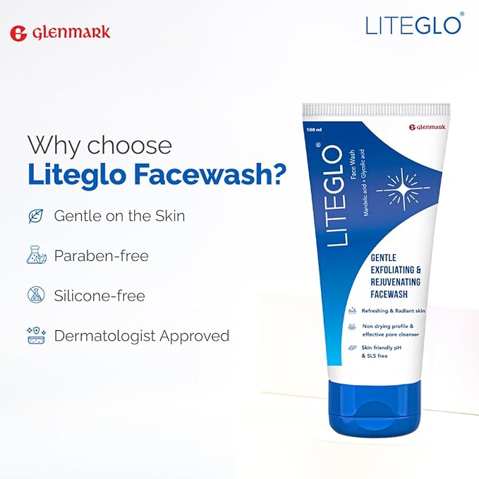 Lite Glo Face Wash for Combination Skin - Contains Vitamin C, Glycolic Acid and Mandelic Acid, Helps with Optimal Exfoliation, Prevents Dryness of Skin, Gives Gentle Cleanse - Image 2