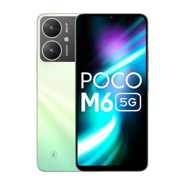 POCO M6 5G (Polaris Green, 8GB RAM, 256GB Storage) | MediaTek Dimensity 6100+ 5G Processor | 5000 mAh Battery + 18W Fast Charging | 50 MP AI Dual-Camera System & Side Fingerprint Sensor - Image 2