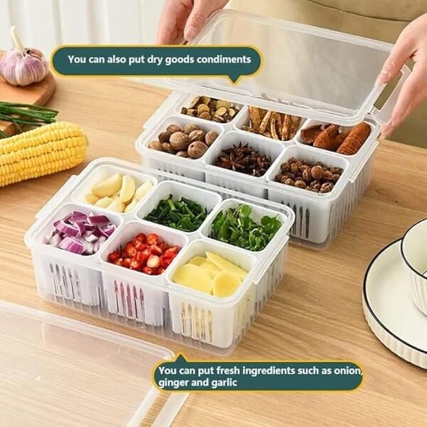 pack of 1 fridge storage boxes, fridge organiser box storage containers for vegetable airtight refrigerator container organizer, kitchen accessories items for food products - Image 2