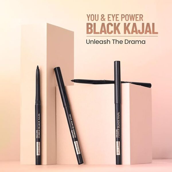 Swiss Beauty You & Eye Power Black Kajal | Waterproof & Smudge-Proof | 24 Hour Stay | Matte Finish Black Kajal | 0.30gm - Image 2