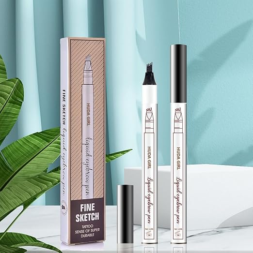 HUDA GIRL Eyebrow Pencil Black - Microblading Eyebrow Pencil for Womens & Girls, Natural & Long-lasting Finish, Smudge Proof Eyebrow Definer Sketch Pen, Eyebrow Filler - Image 3