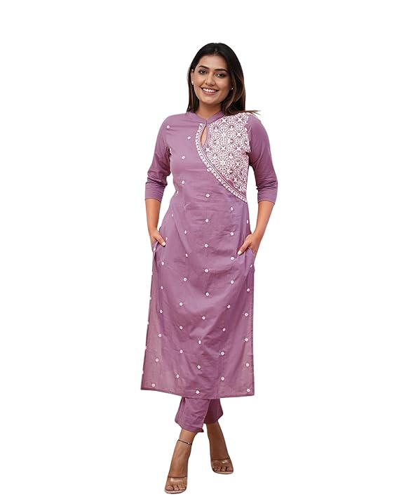 FABNEX Kurta Set for Women | Women Embroidered Kurta Set | Women Kurta Sets Kurtis | Women Kurta Pant Set (K-34-38)