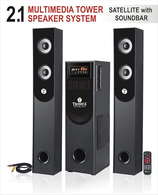 TRONICA TR-1501 Deep Bass Home Theater with Subwoofer 2.1 Channel with 55W Premium Signature Sound, Multiple Connectivity Modes, Master Remote and Sleek Finish, Home Theatre System (Black) - Image 5