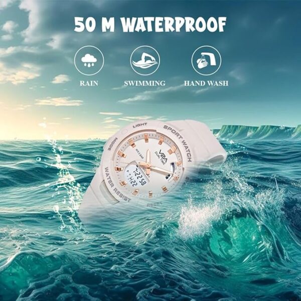 V2A Analog Digital Waterproof Fashion Sports Watch with Backlight Alarm Stopwatch for Women and Girls - Image 6