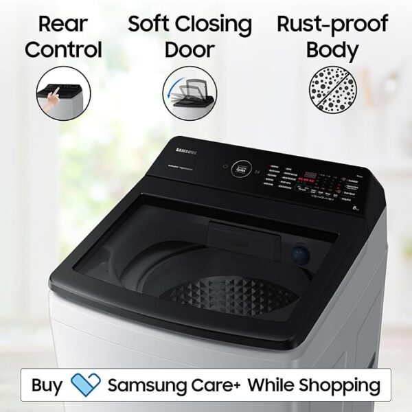 Samsung 8 Kg, Eco Bubble Technology with Super Speed, Soft Closing Door, Fully-Automatic Top Load Washing Machine (WA80BG4545BYTL, Lavender Gray, Awarded as Washing Machine Brand of the year) - Image 6