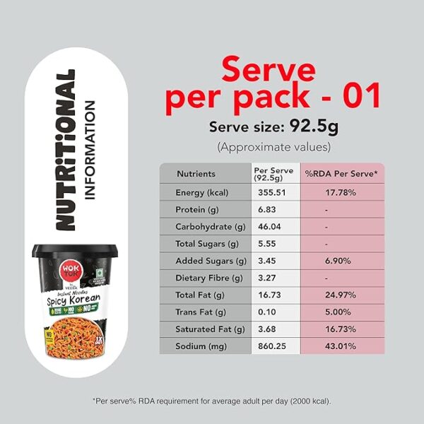 VEEBA Instant Cup Noodles Masala|Chowmein|Manchurian|Kung Pao + Spicy Korean (Made with no Palm Oil|no Maida|no Added MSG (Pack of 5, 462.5 gram) - Image 6