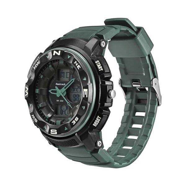 Fastrack AnaDigi Black Dial Plastic Strap Unisex Watch-38076PP02W/NT38076PP02W - Image 3