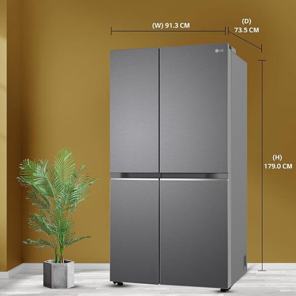 LG 655 L Frost-Free Smart Inverter Double Door Side-By-Side Refrigerator (GL-B257HDSY, Dazzle Steel, Express Freeze | Multi Air-Flow) - Image 5